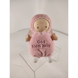 Baby Gund God Bless Baby Angel Pink White Baby Girl Rattle